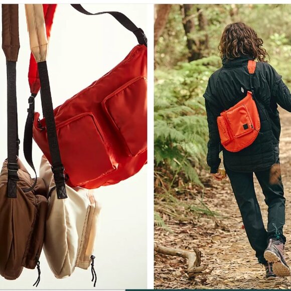 NWT Free People Movement Nylon Trailhead Sling Bag in Ivory - Picture 1 of 17